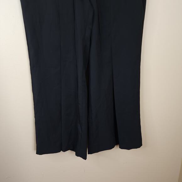 ecru Split Hem Wide Flare Leg Cropped Palazzo Pants in Black Size 4 - Picture 2 of 11